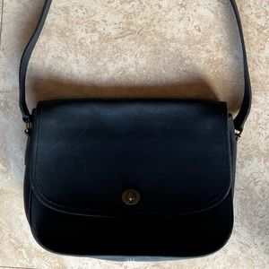 Vintage Coach Leatherware Dark Blue Shoulder Bag